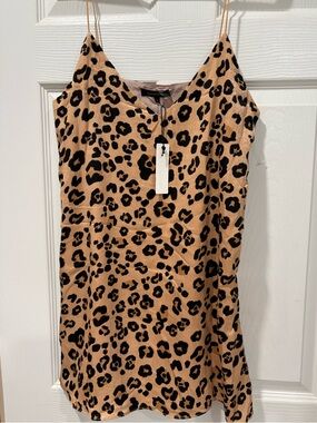 NWT Olivaceous Leopard Print Slip Dress